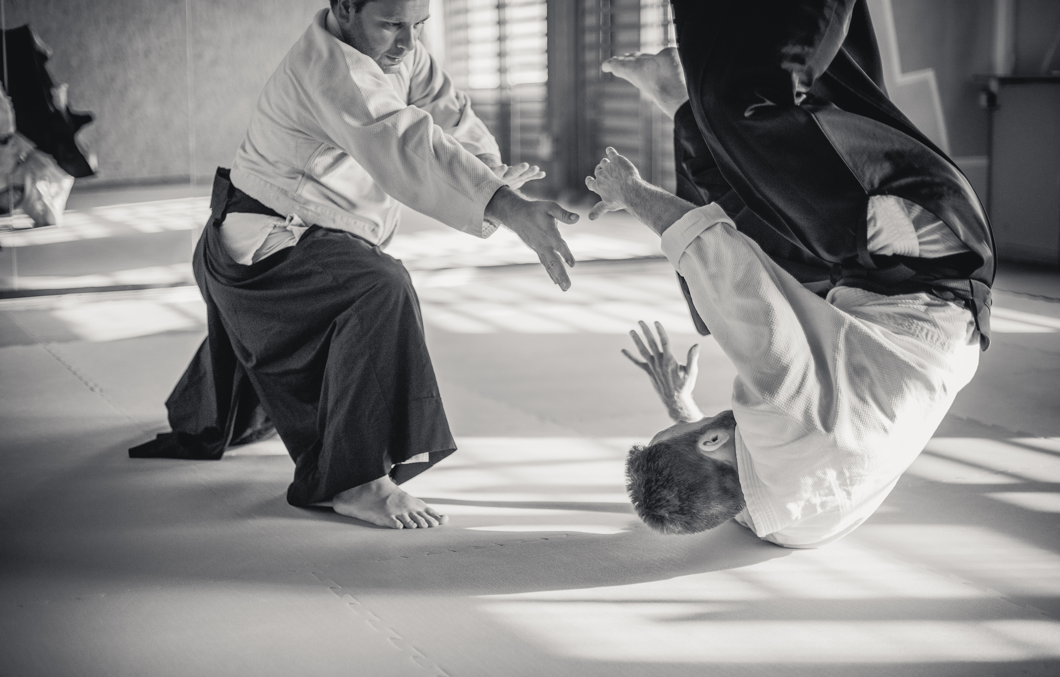 Aikido-Wurftechnik-mit-Rolle